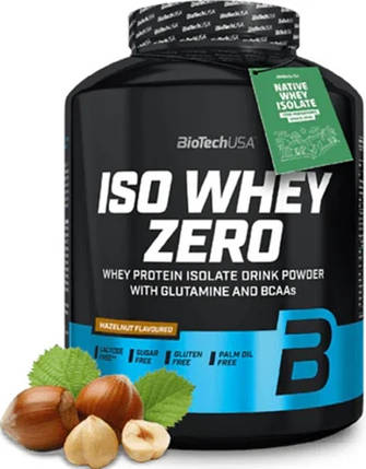 Чистий ізолят сироваткового білка BioTech Iso Whey Zero 2,27 кг лісовий горіх, фото 1