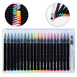 Акварельні маркери з пензликом набір 20 шт, для ескізів і скетчів на водній основі, фото 3