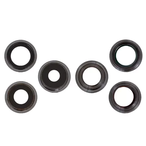 Скло камери для iPhone 13 Pro Max, сіре, з рамкою, комплект 3 шт., фото 1