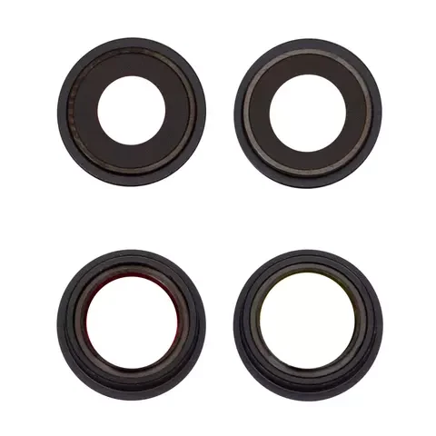 Скло камери для iPhone 13 mini, Чорне, з рамкою, комплект 2 шт., фото 1