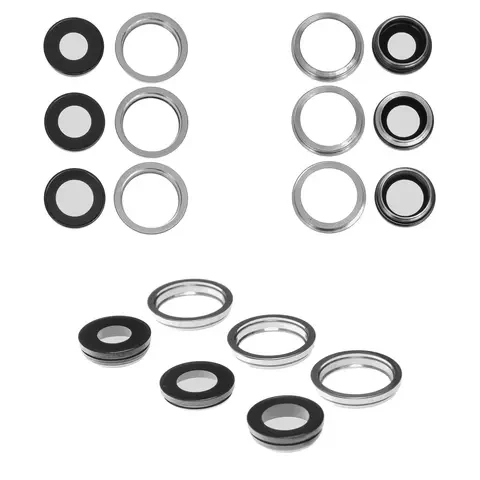 Скло камери для iPhone 12 Pro Max сріблясте з рамкою комплект 3шт., фото 1