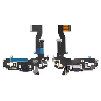 Шлейф для iPhone 12, iPhone 12 Pro, конектора зарядки, Синій, з мікрофоном