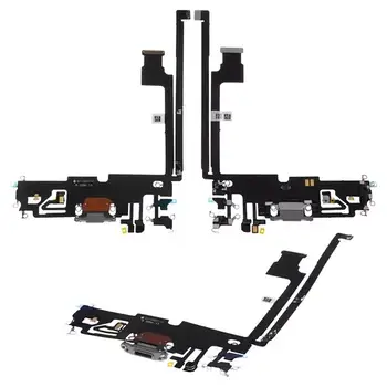 Шлейф для iPhone 12 Pro Max, конектора зарядки, Білий, з мікрофоном