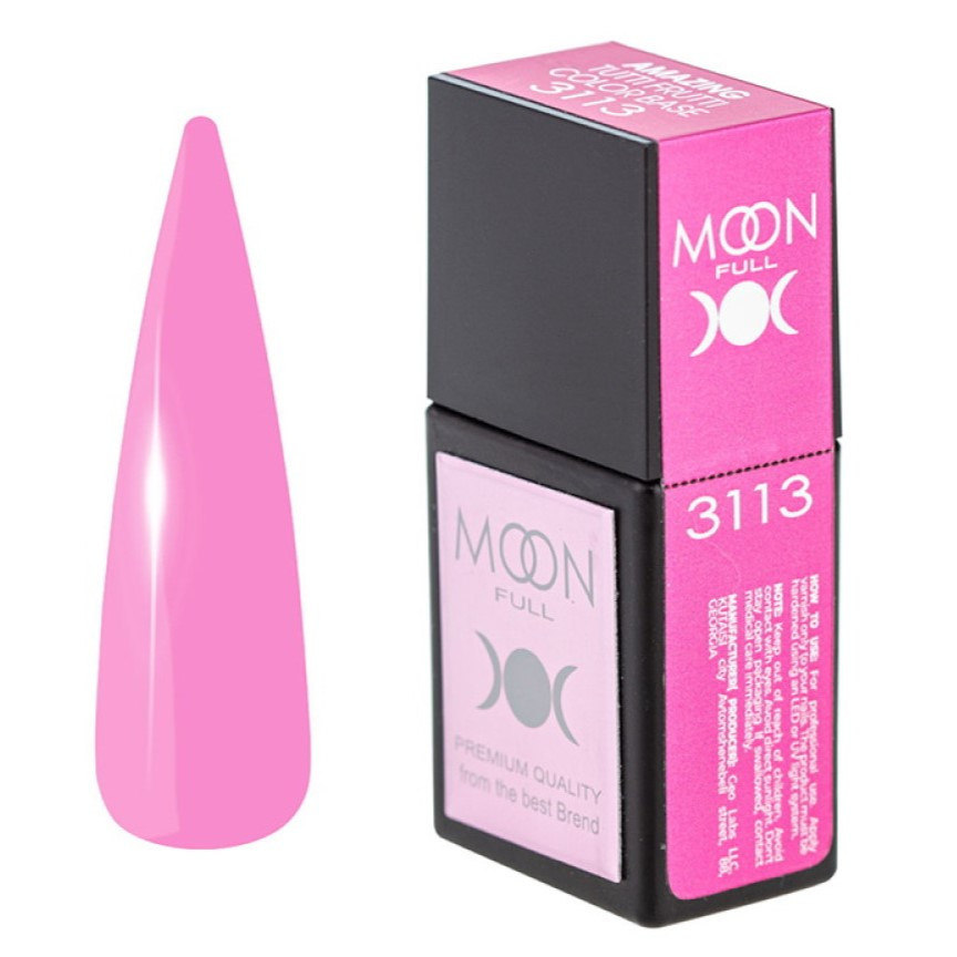 База Moon Amazing Tutti Frutti Color Base №3113, 12 мл, малиново-розовый