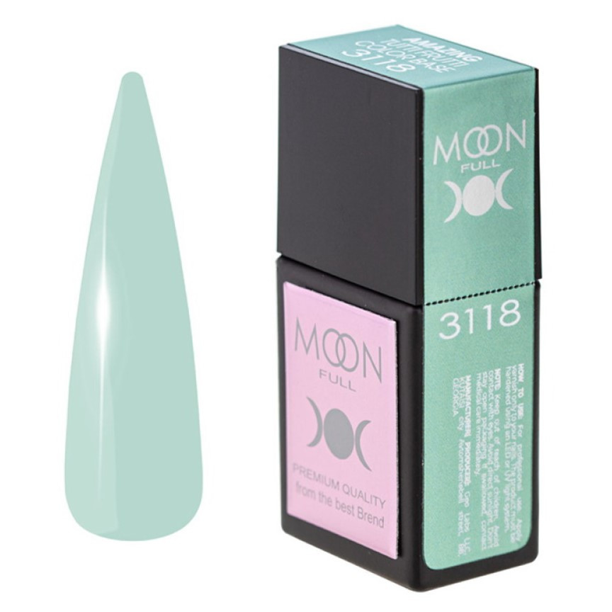 База Moon Amazing Tutti Frutti Color Base №3118, 12 мл, светло-бирюзовый