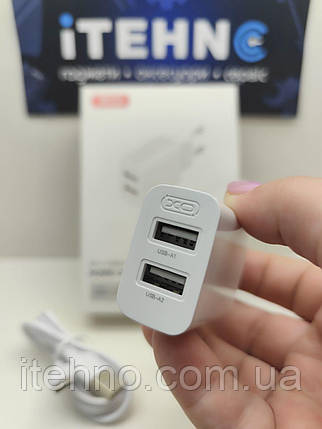 Мережевий ЗП XO L109 2USB 2.4AType-C (Білий), фото 1