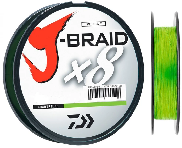Шнур Daiwa J-Braid x8 Chartreuse 150 м 0.06 мм/4 кг (кв.: салатовий)