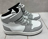 Кросівки дитячі високі хайтопи air Force white Kimbo-o 27-32 сірий, фото 7
