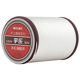 Galaces 0.6мм білий (S000) плоский шнур вощений по шкірі