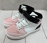 Кросівки дитячі високі хайтопи air Force white Kimbo-o 28-30 рожеві, фото 3