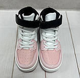 Кросівки дитячі високі хайтопи air Force white Kimbo-o 28-30 рожеві, фото 4