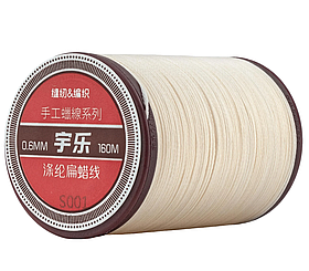 Galaces 0.6мм світло-бежевий (S001) плоский шнур вощений по шкірі