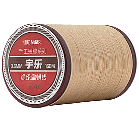 Galaces 0.6мм темно-бежевий (S016) плоский шнур вощений по шкірі