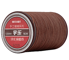 Galaces 0.6мм світло-коричневий (S019) плоский шнур вощений по шкірі