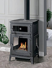 Піч-камін Hosseven 8000 чавунна з варильною поверхнею і духовкою з тристороннім склом