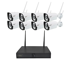 Комплект відеоспостереження бездротовий DVR  KIT-6678 Wi-Fi 8ch набір на 8 камер