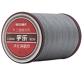 Galaces 0.6мм  світло-сірий (S039) плоский шнур вощений по шкірі