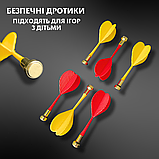 Дартс магнітний з дротиками для дітей безпечний двосторонній дитячий набір 37 х 44 см 6 дротиків (1018B), фото 6