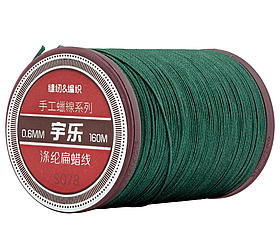 Galaces 0.6мм темно-зелений (S078) плоский шнур вощений по шкірі