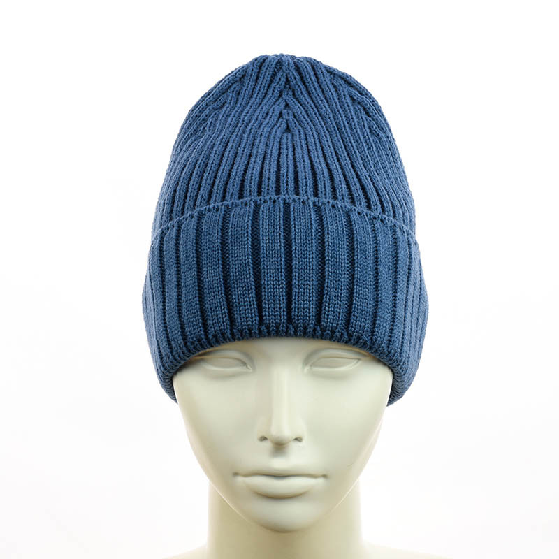 Зимняя шапка-біні "Катрін" джинсовий