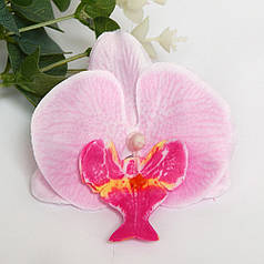 Квітка орхідеї тканинна, 8 см, ніжно-рожева