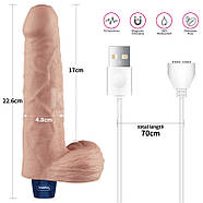 Мультишвидкісний вібратор Real Softee Rechargeable Vibrating Dildo 9.0, фото 3