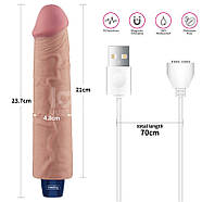 Мультишвидкісний вібратор Real Softee Rechargeable Vibrating Dildo 9.5, фото 3