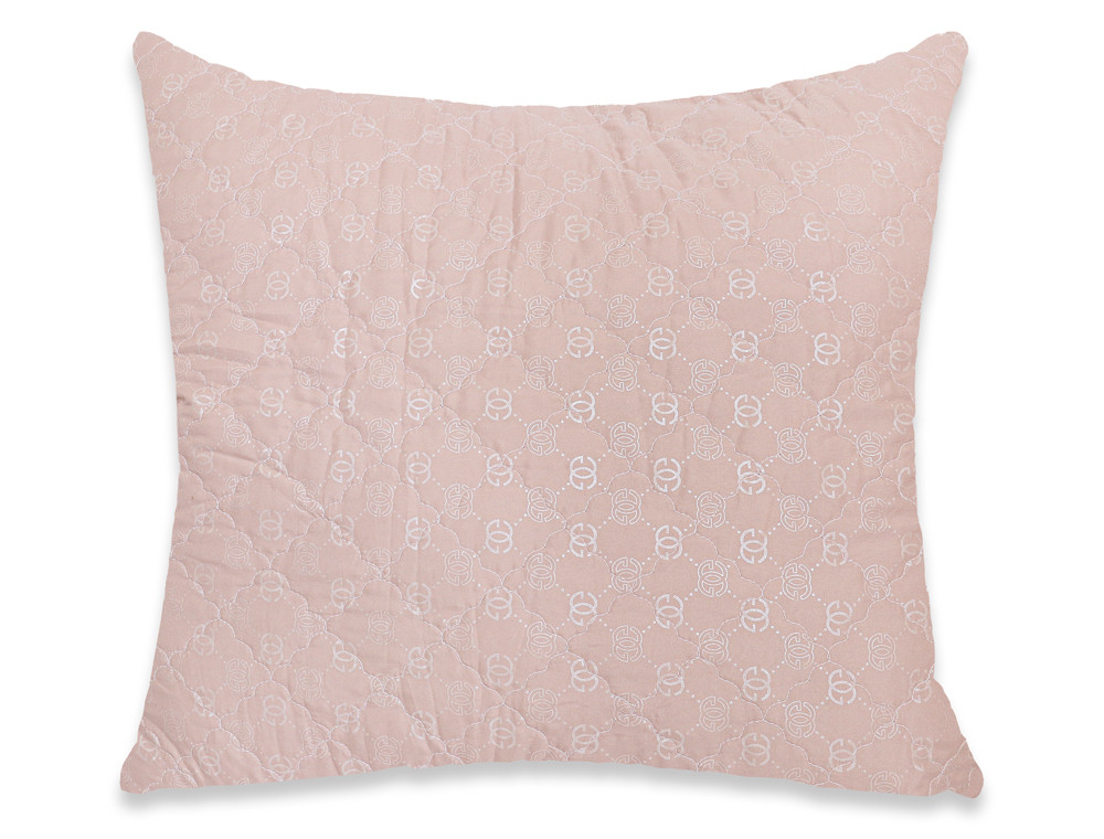 Постільна квадратна подушка стьобана на блискавці 70*70 рожева з візерунком мікрофібра / холофайбер гіпоалергенна від виробника