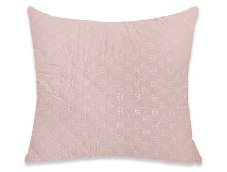 Постільна квадратна подушка стьобана на блискавці 70*70 рожева з візерунком мікрофібра / холофайбер гіпоалергенна від виробника, фото 1