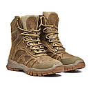 Берці демісезонні, шкірянні військові берці, військове взуття, чоловічі берці, жіночі берці Т-3 койот, фото 2