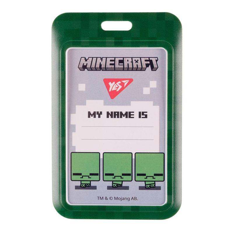 Бейдж вертикальний без стрічки Yes Minecraft слайдер 110*70мм