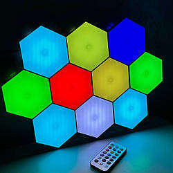 Cенсорні LED світильники-шестикутники ( дотик або пульт)  Sensory Toys