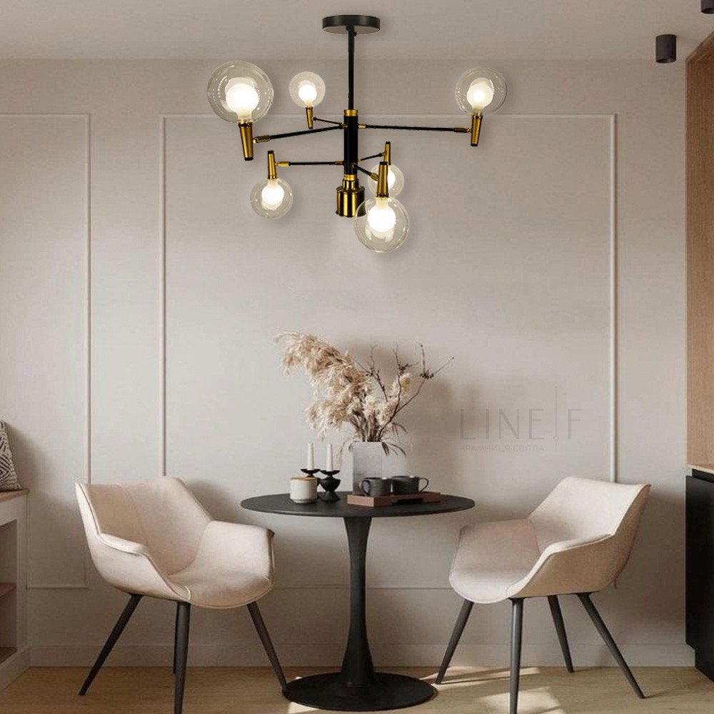 Люстра на 6 ріжків з плафонами, що обертаються, в двох кольорах 88071, фото 1