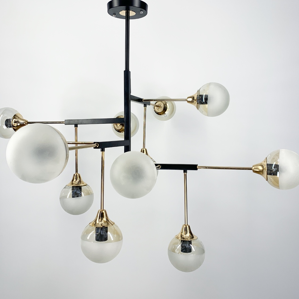 Сучасна геометрична люстра з 12 лампами, модель 907, фото 1