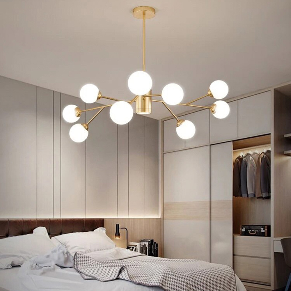 Латунна стельова люстра Grand Bunch з 9 плафонами AOC 20/9 AB, фото 1