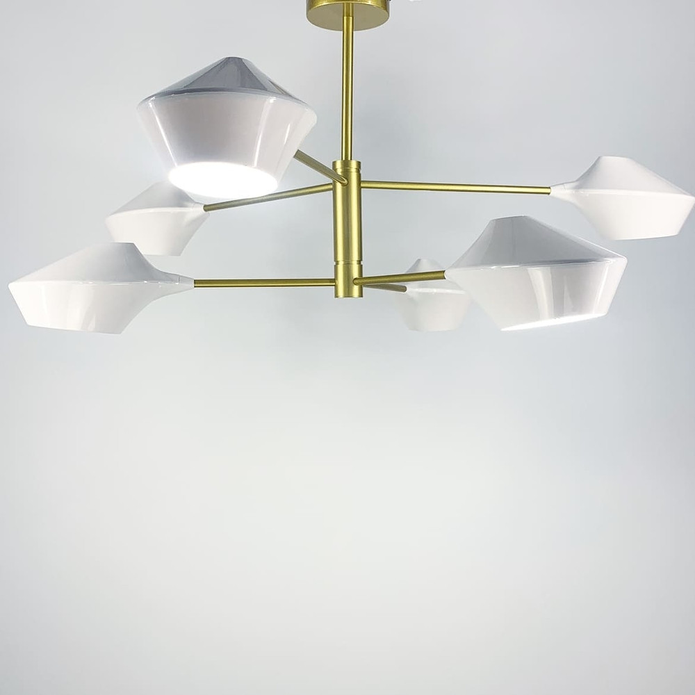 Елегантна стельова люстра Lumina Deco із золотим каркасом H 690/6 SGD