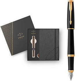 Ручка Паркер Urban Muted Black позол. перо + блокнот Parker + подар.упак. 30 011b24