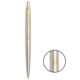 Ручка Паркер Jotter Ukraine сталь з поз. кул. Тризуб зол. 16032_T001g