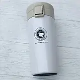 Термокружка з нержавіючої сталі для гарячих напоїв, 500 мл Caka coffee cup. Біла, фото 4