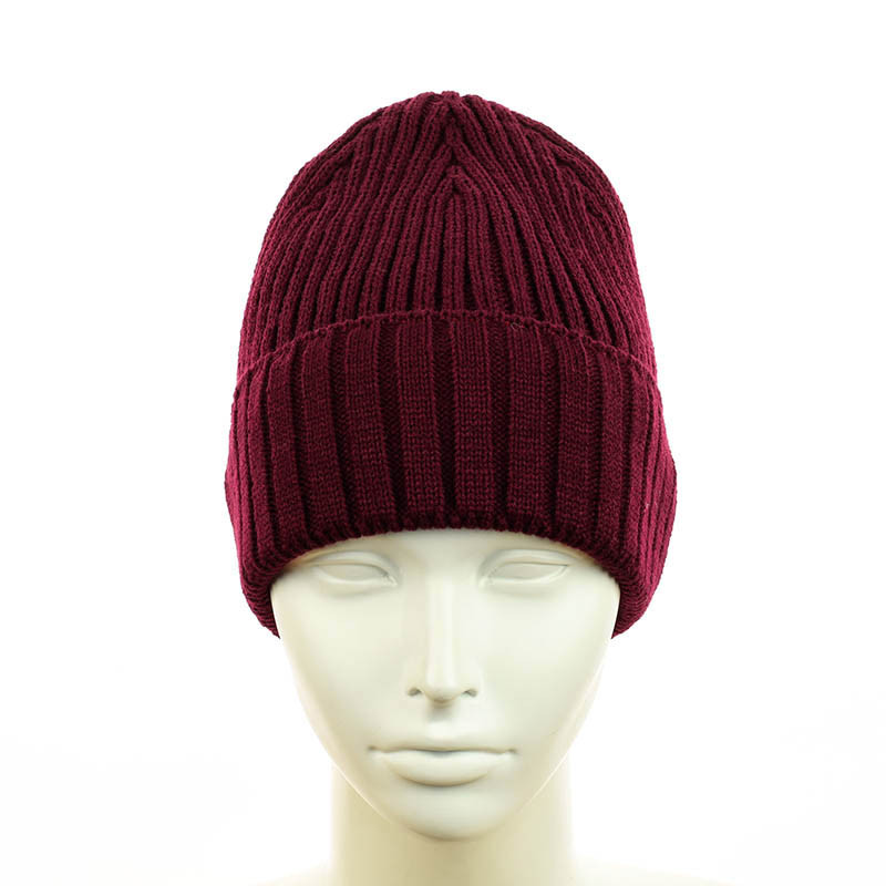 Зимняя шапка-біні "Катрін" бордовий