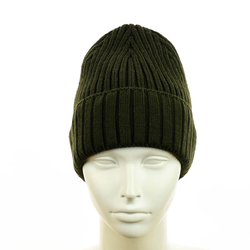 Зимняя шапка-біні "Катрін" темний хакі, фото 1