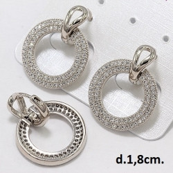 Гарні сережки Кулі з розсипом каменів медичне золото, фото 1