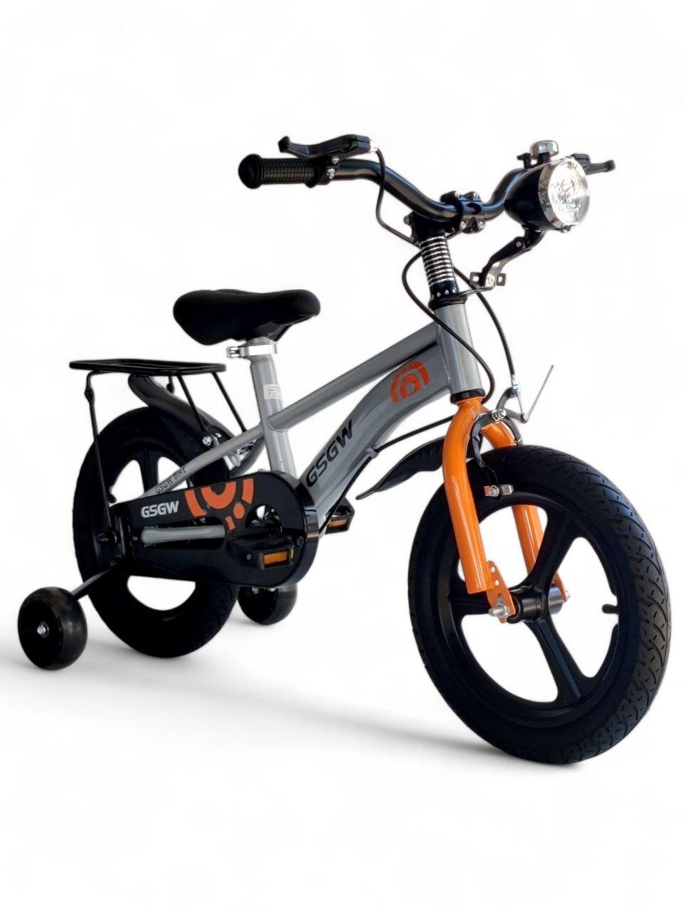 Дитячий двоколісний велосипед GSGW Bike 12" з фарою та додатковими колесами, 3 кольори