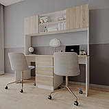Стіл письмовий Сиріус на дві робочі зони Білий + Дуб Сонома, фото 3