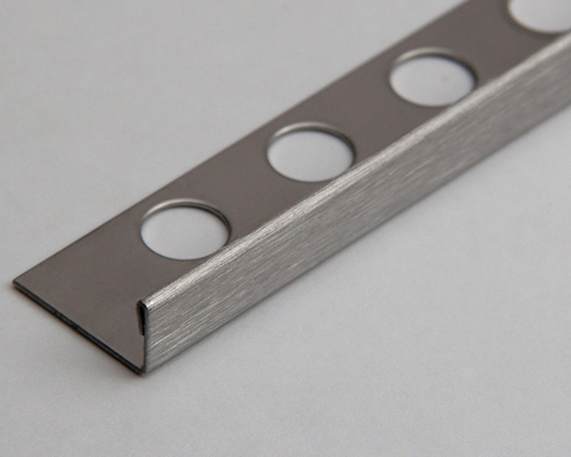 Торцевий L-подібний профіль 8 мм з нержавіючої сталі для плитки, довжина 2,7м Браш