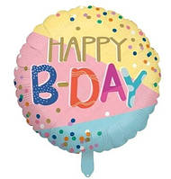 010 Фольгована кулька коло Happy Birthday 18" Китай