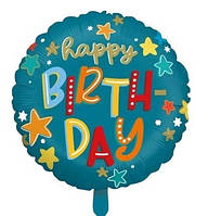 048  Фольгована кулька коло Happy Birthday 18" Китай