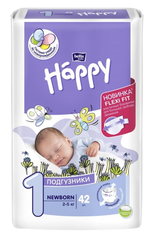 Підгузки дитячі Bella Baby Happy Newborn 1 (2-5 кг) 42 шт, фото 1