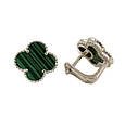 Срібні сережки з малахітом "Конюшина" (Арт.22311460034), фото 2