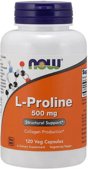L-пролін NOW L-Proline 500 мг 120 капс